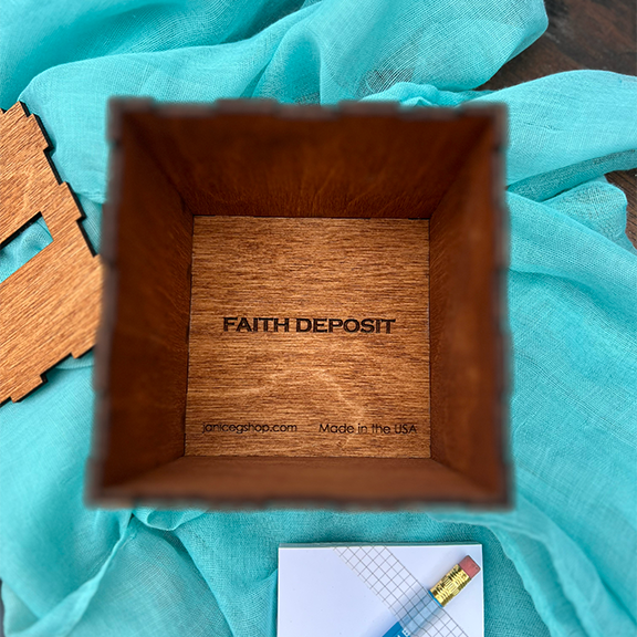 St. Francis Prayer Box - Square - 4" X 4.5" - Light stain