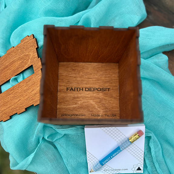 St. Francis Prayer Box - Square - 4" X 4.5" - Light stain