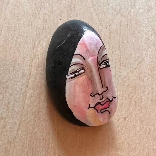 Hand painted stone - Lil' Buddha
