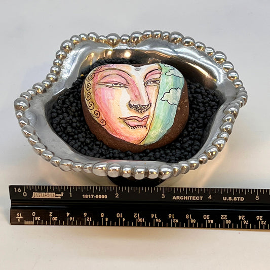 Hand painted stone  - "Large Buddha in Clouds"