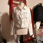 Hand painted white denim Jacket - "UniqueCollage"