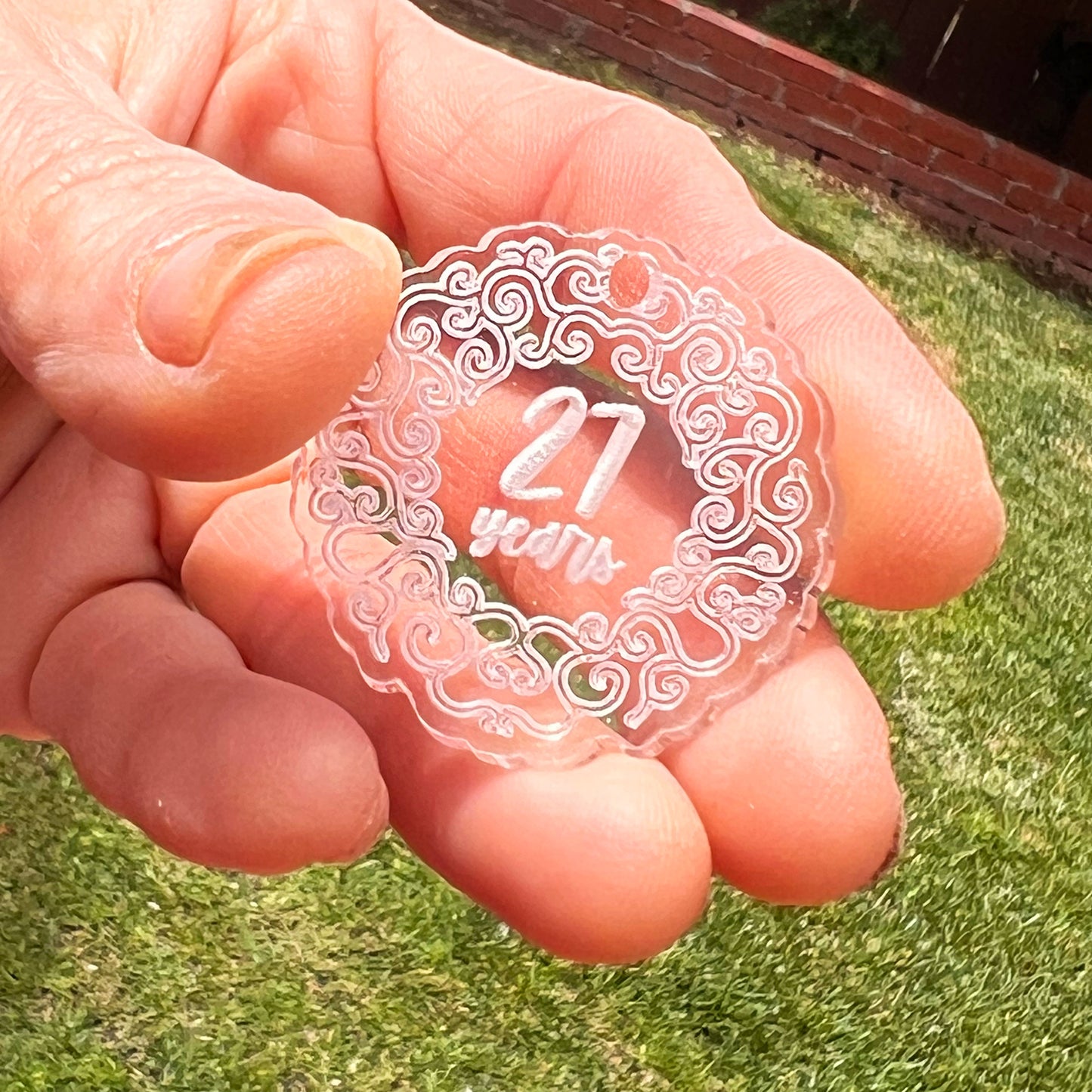 MEDALLIONS - Engraved clear cast acrylic - customized!