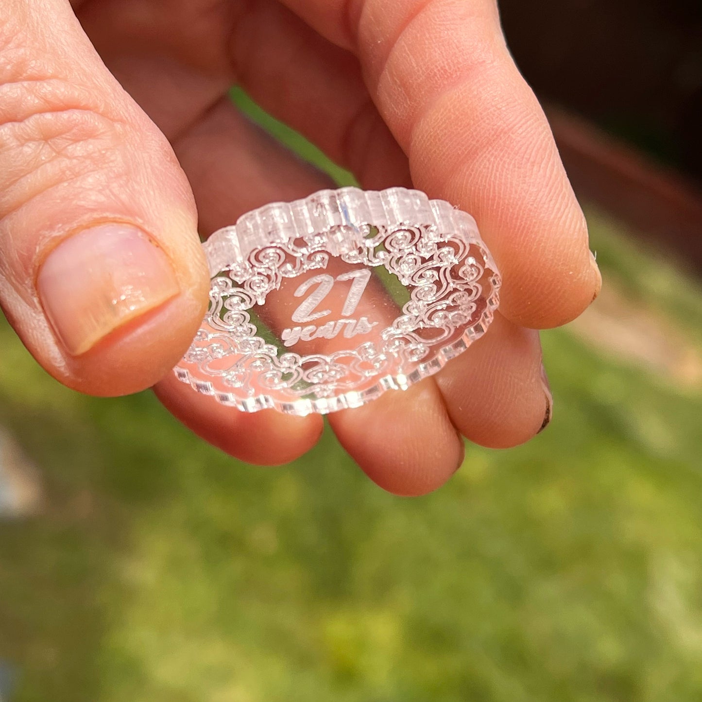 MEDALLIONS - Engraved clear cast acrylic - customized!