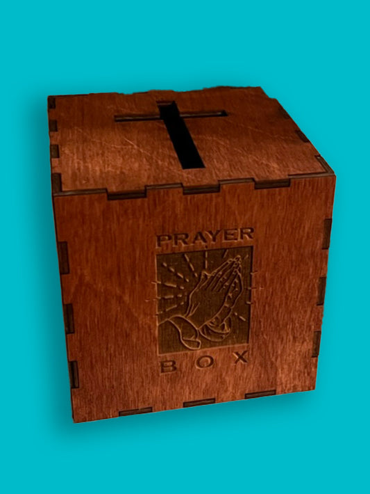 PRAYER BOX - Square - dark stain
