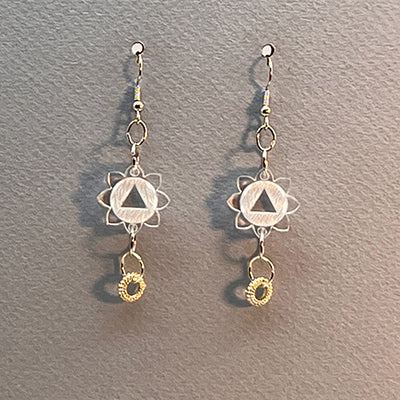 Sober Flower Circle earrings