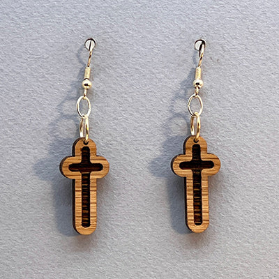 Cross Earrings - Inside engraved