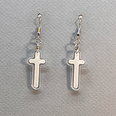 Cross Earrings - Inside engraved