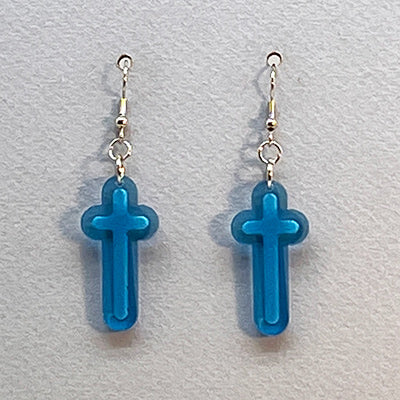 Cross Earrings - Inside engraved