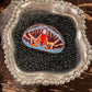 Hand painted stone - Moth - Red/orange "unique"