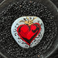 Hand painted stones "Barbed Crown Heart"